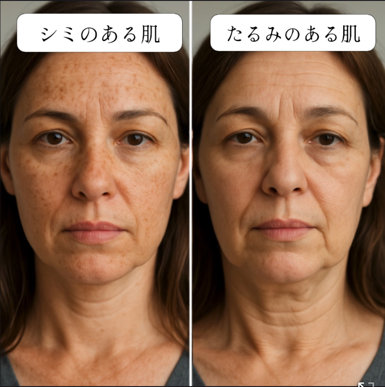 40代女性シミ肌とたるみ肌どちらが老けて見えてるか?!